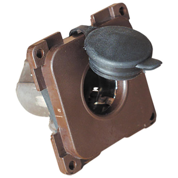 Vægudtag 12V DC grå indbygning med låg - Defa