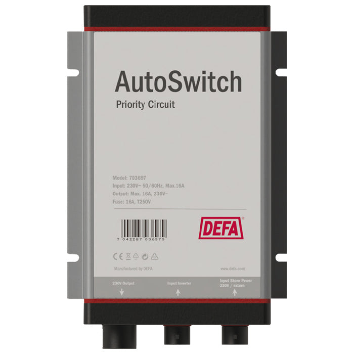 Auto switch til 230V/16A sikrer netprioritet - DEFA