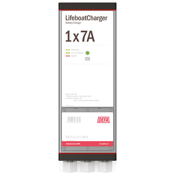 Lader 36 - 62 VAC 1x7A til MOB redningsbåd, til batterier op til 120Ah - DEFA