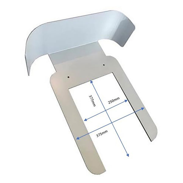 Vægtag til eRange Duo ladestation - vægcover i aluminium, sølv, 3 mm pulverlakeret - defa