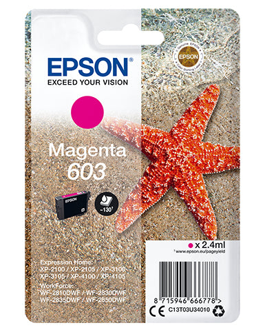 Epson 603 Magenta 130 sider Blæk C13T03U34010