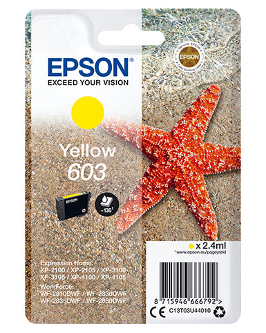 Epson 603 Gul 130 sider Blæk C13T03U44010
