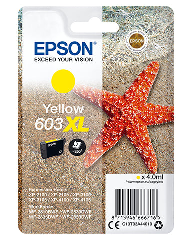 Epson 603XL Gul 350 sider Blæk C13T03A44010