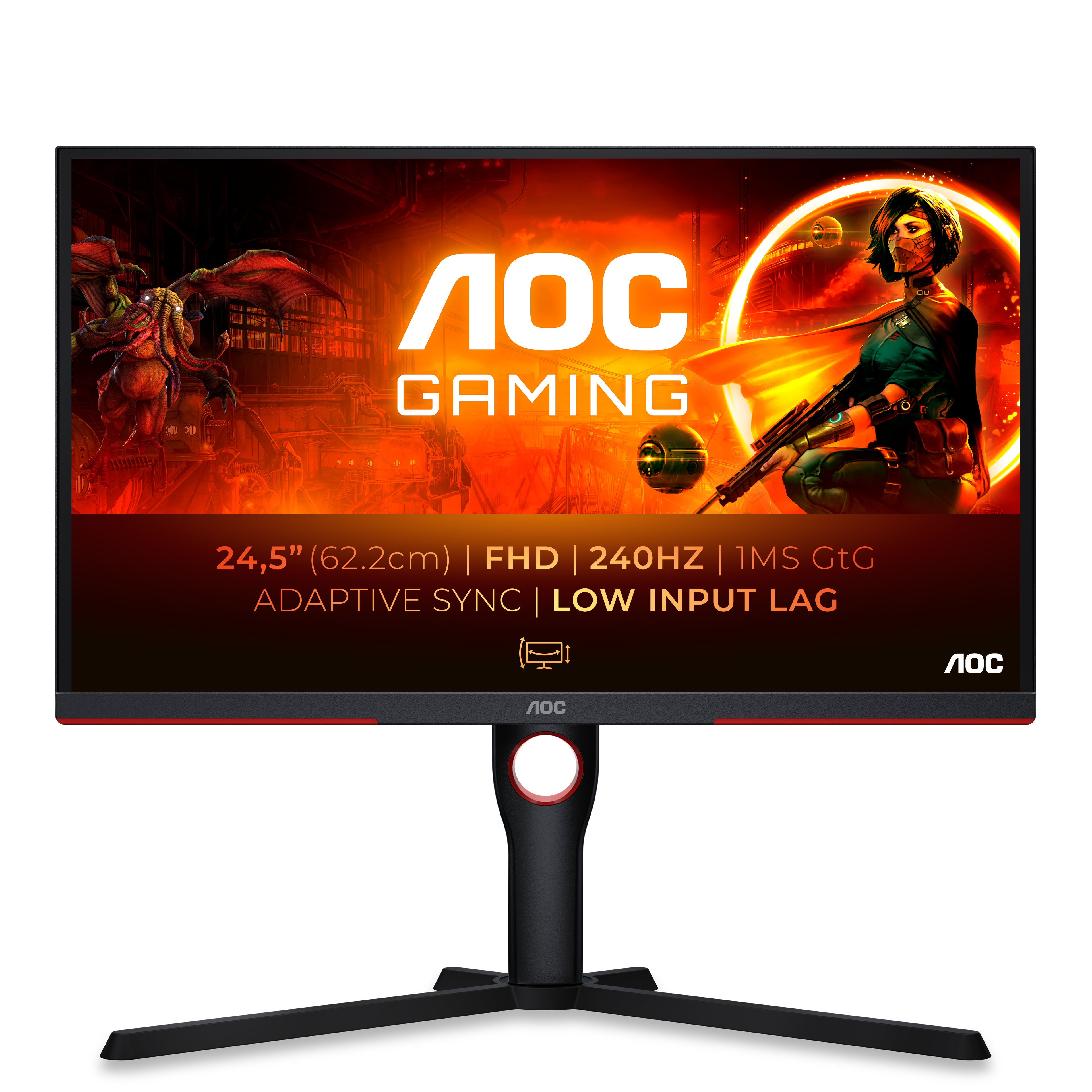AOC Gaming 25G3ZM/BK 25 1920 x 1080 (Full HD) HDMI DisplayPort 240Hz Pivot Skærm