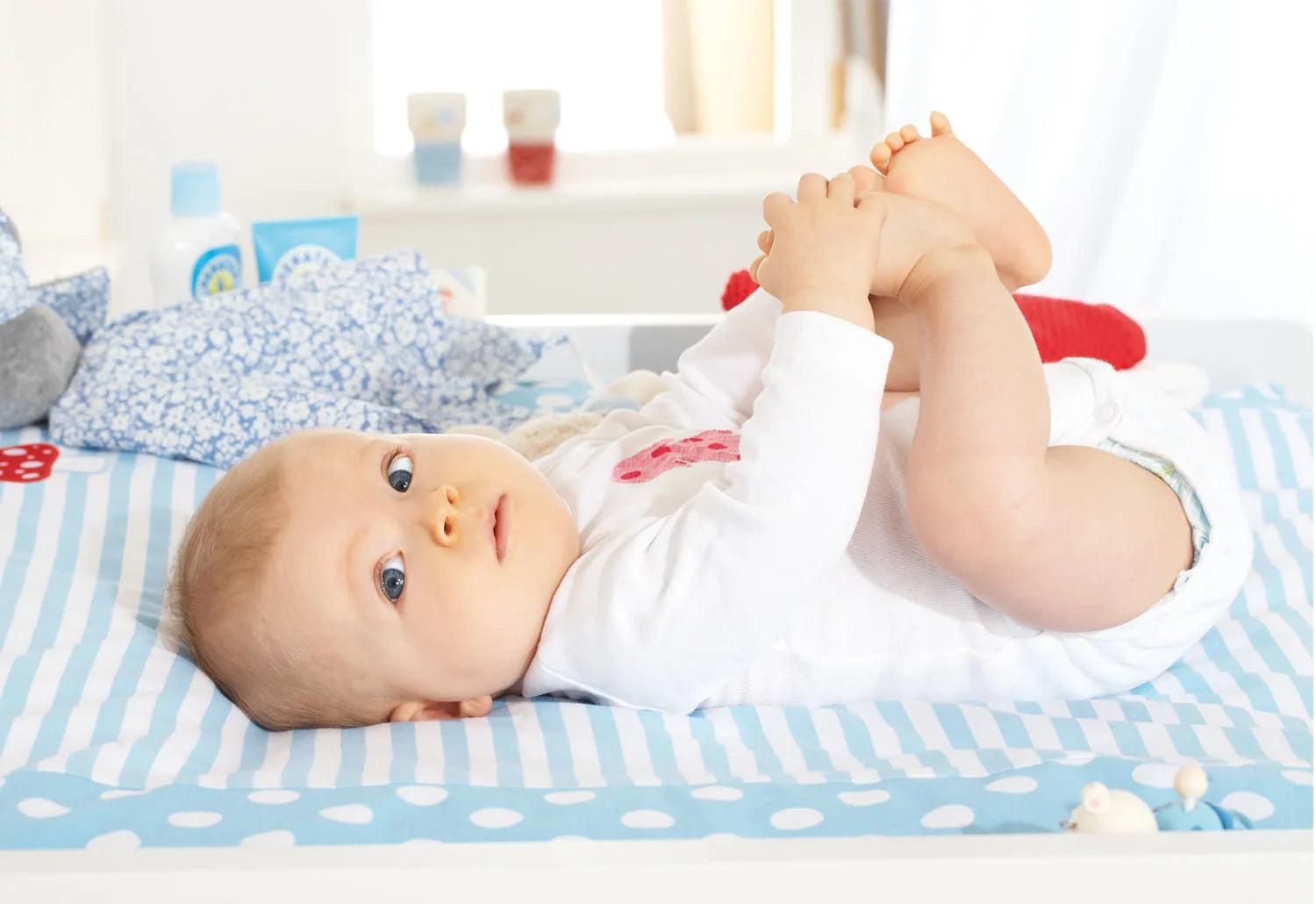 Pinolino Puslepude Betræk Stor – Glückspilz, Lys Blå – Børneudstyr - Pusle og bad - Puslepuder og betræk