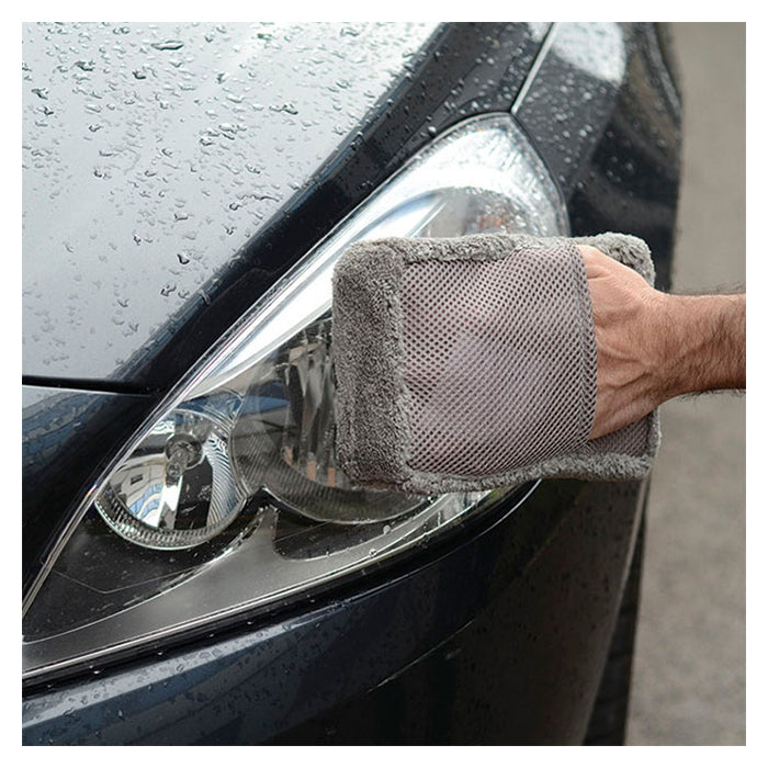 Mikrofibersvamp 20x13 cm med håndlomme - skånsom rengøring, netbagside til dybderens - Billionaire