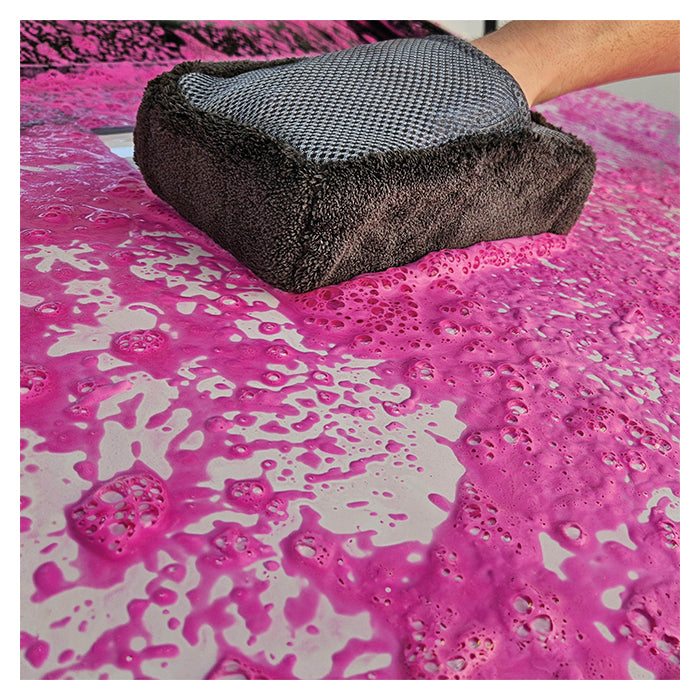 Mikrofibersvamp 20x13 cm med håndlomme - skånsom rengøring, netbagside til dybderens - Billionaire