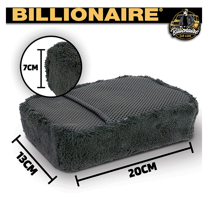 Mikrofibersvamp 20x13 cm med håndlomme - skånsom rengøring, netbagside til dybderens - Billionaire