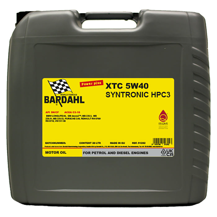 Motorolie 5W40 fuldsyntetisk 20L - Bardahl
