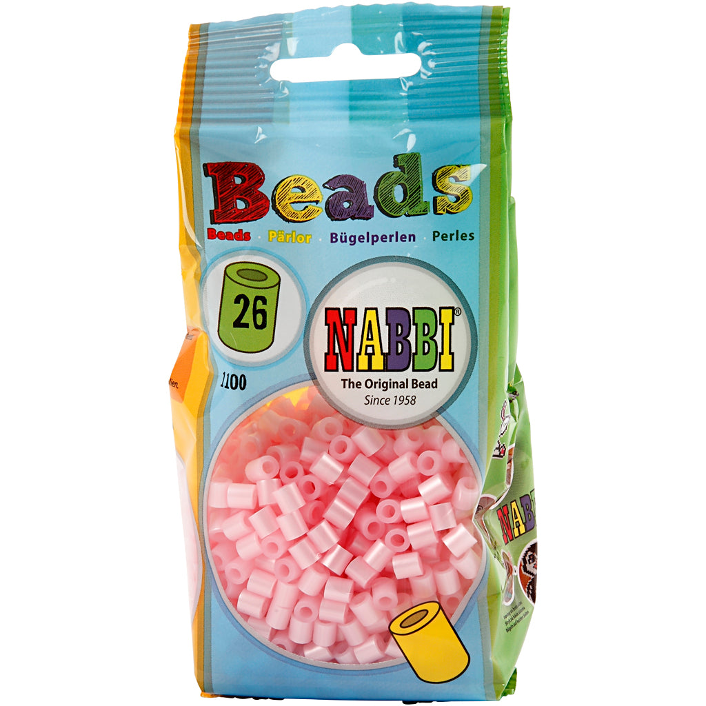 Rørperler 5x5 mm Rosa Perlemor, 1100 stk.