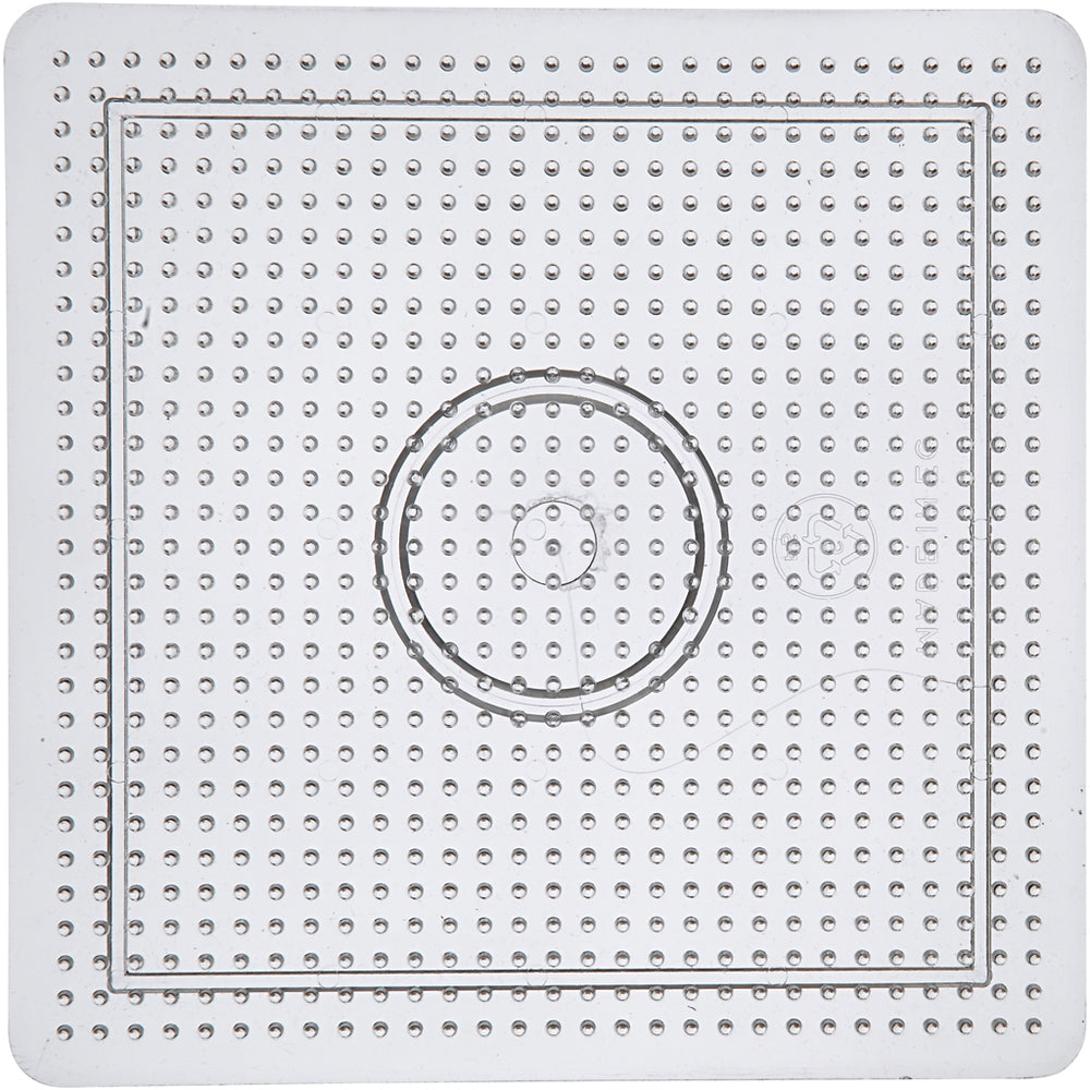 Perleplade, stor firkant, str. 14,5x14,5 cm, medium, klar, 1 stk.