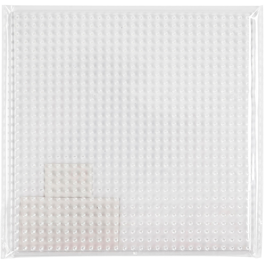 Perleplade, stor firkant, str. 14,5x14,5 cm, medium, klar, 1 stk.