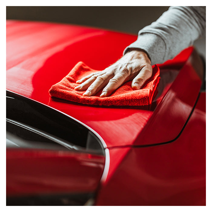 Polerklud til lak - Hi‑Tech Finishing mikrofiberklud, rød. Autoglym
