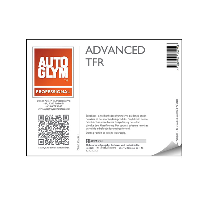 Label Autoglym Advanced TFR