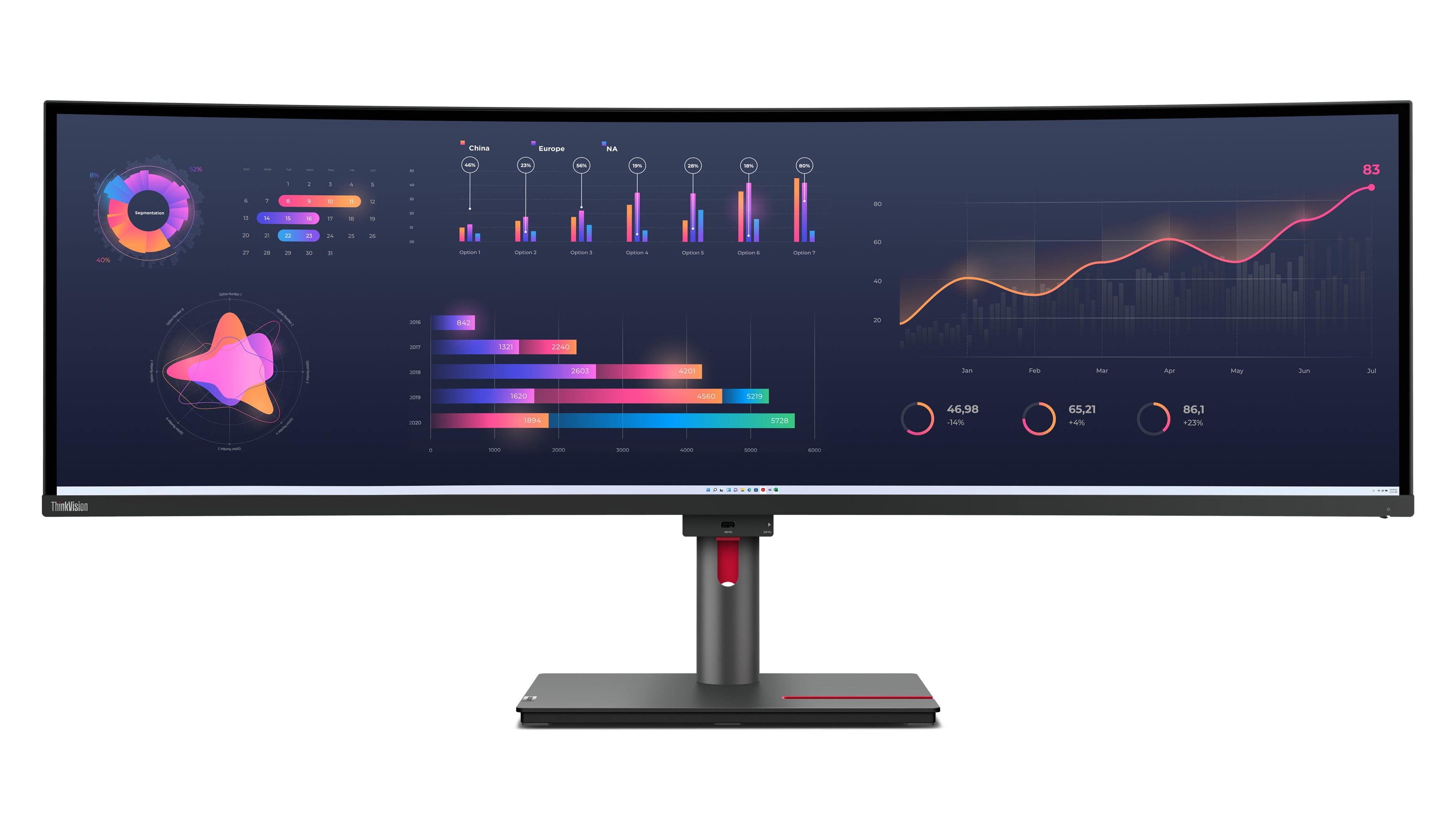Lenovo ThinkVision P49w-30 49 IPS 5120 x 1440 (UltraWide) Thunderbolt 4 HDMI DisplayPort 60Hz