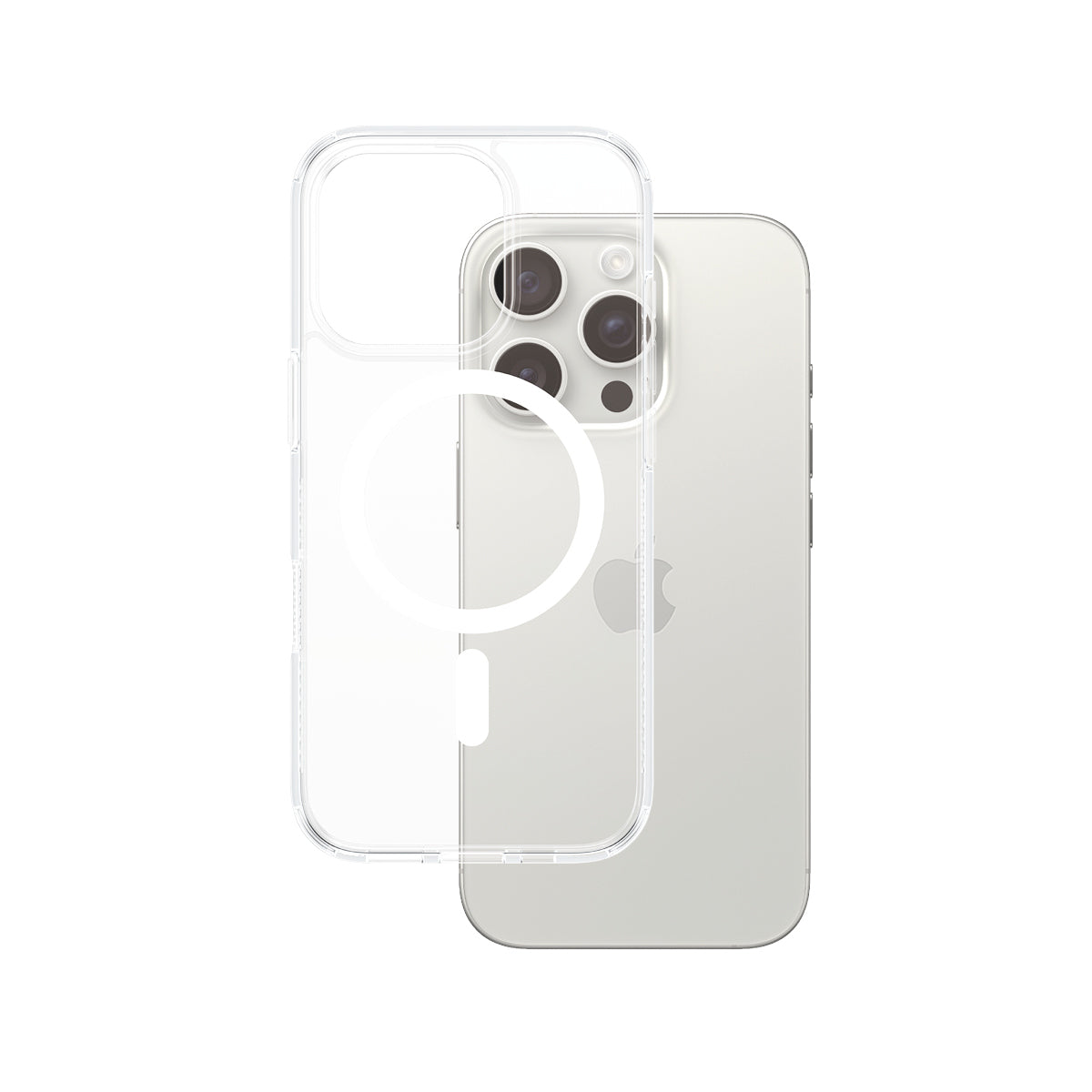 PanzerGlass HardCase Transparent w. White MagSafe iPhone 16 Pro Beskyttelsescover Transparent Apple iPhone 16 Pro