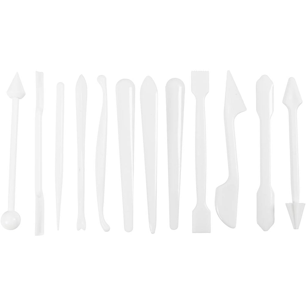 Modellérpinde, str. 12,7-14,3 cm, hvid, 12 stk./ 1 pk.