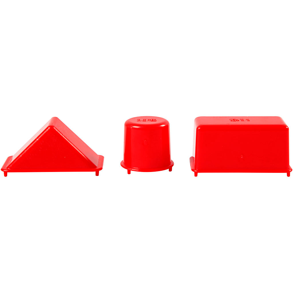 12 Geometriske Sandforme i Plast - 3,5-9,5 cm