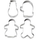 Udstiksforme, kagekone, kagemand, vante og snemand, H: 8 cm, 4 stk./ 1 pk.