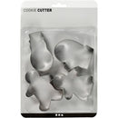 Udstiksforme, kagekone, kagemand, vante og snemand, H: 8 cm, 4 stk./ 1 pk.