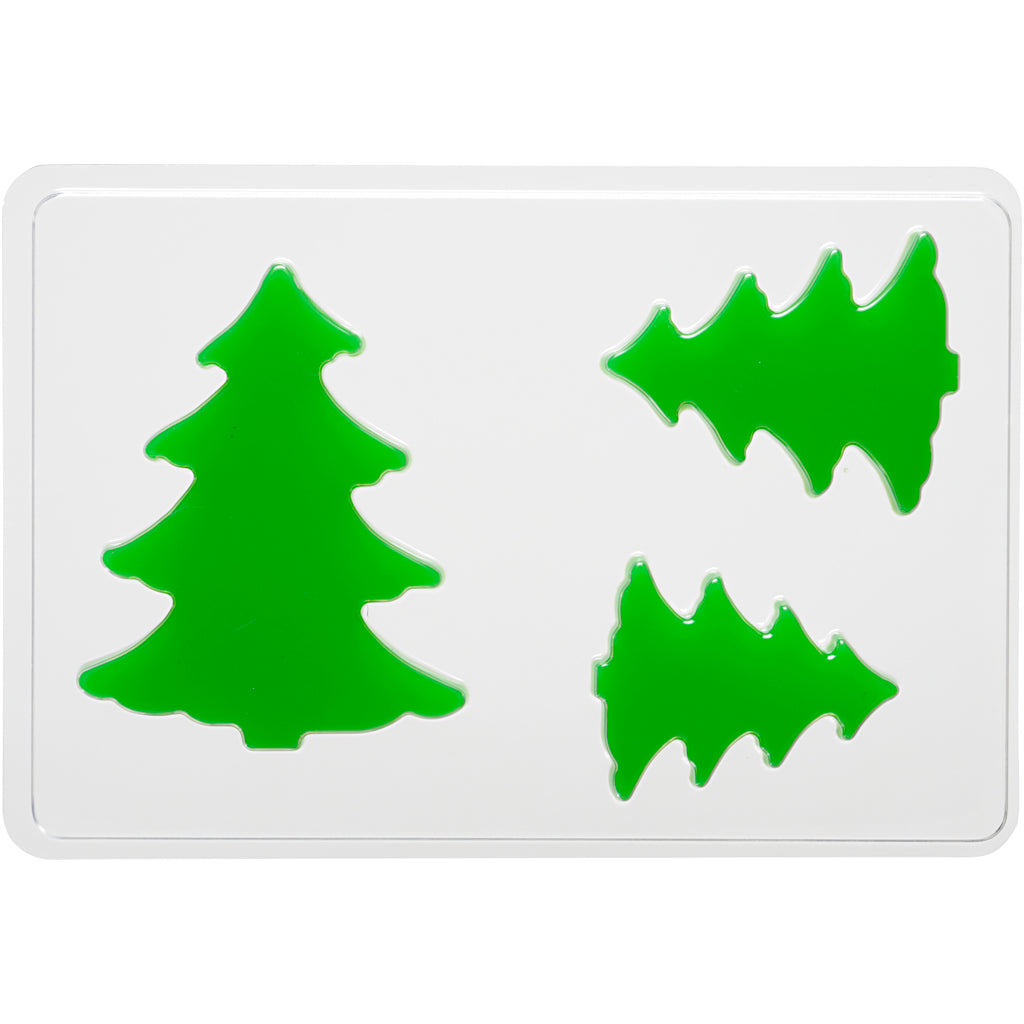 Støbeform, grantræ, H: 6+8+10 cm, D: 9 mm, str. 14,9x22 cm, 1 stk.