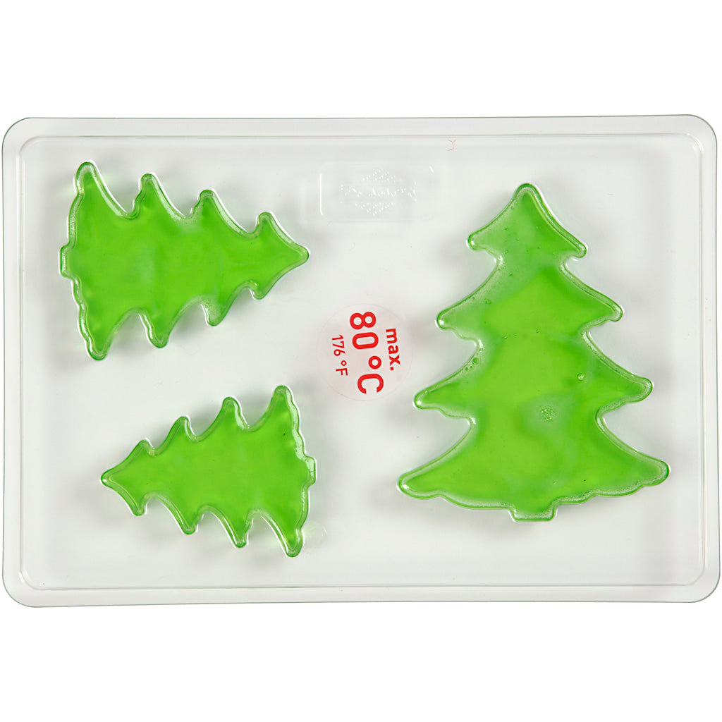 Støbeform, grantræ, H: 6+8+10 cm, D: 9 mm, str. 14,9x22 cm, 1 stk.