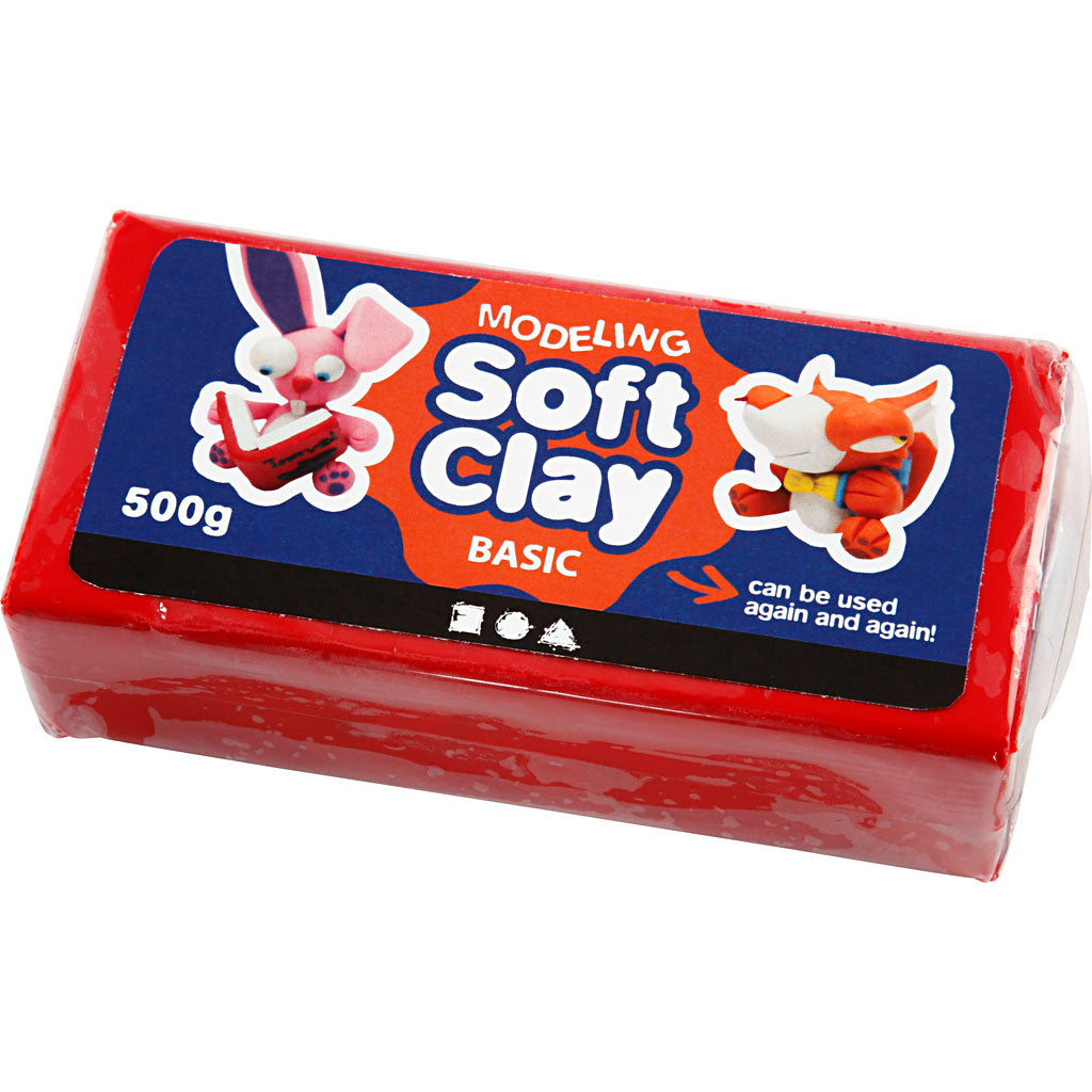 Blød Rød Modellervoks 500 g - Kreativ Leg for Alle