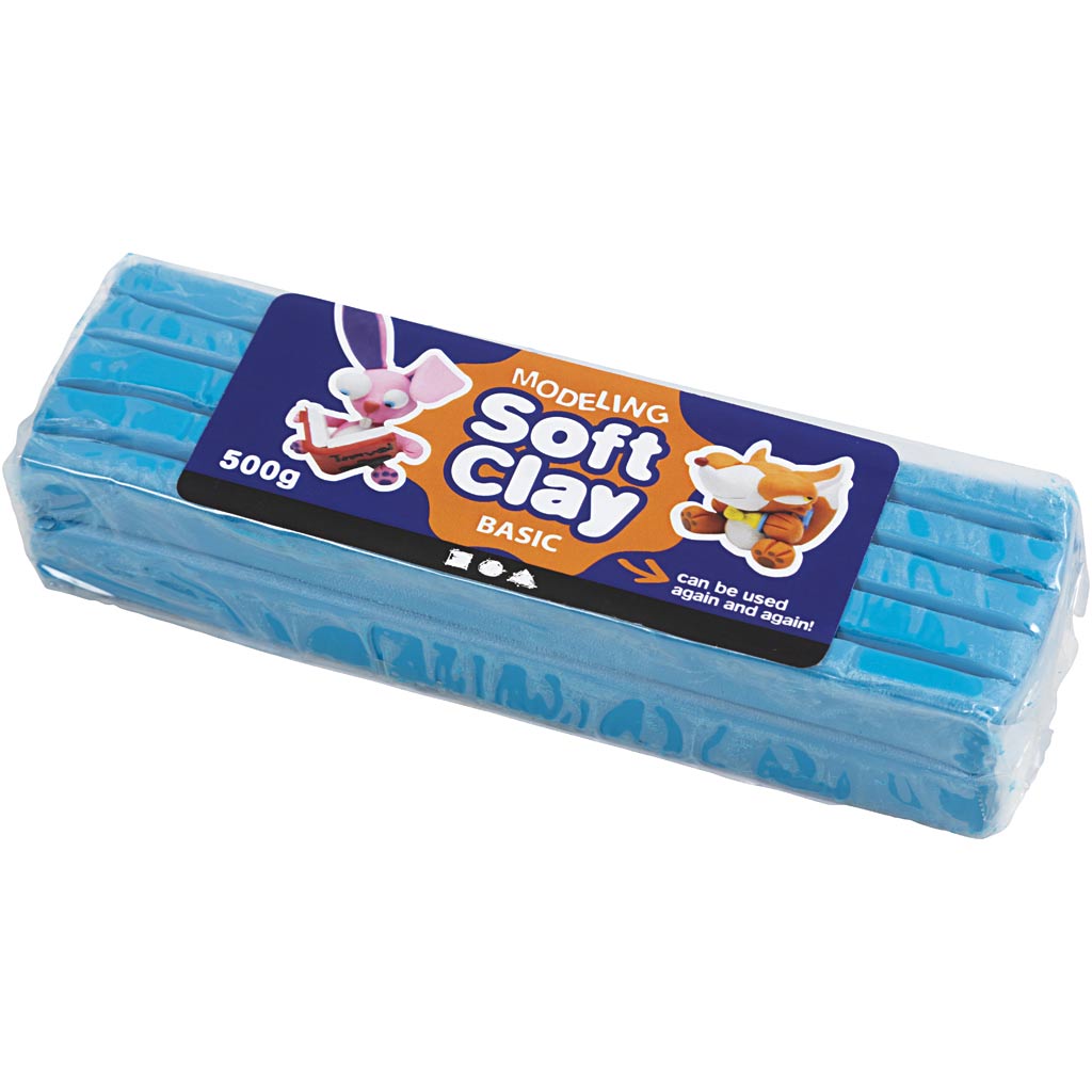 Modellervoks, str. 13x6x4 cm, blå, 500 g/ 1 pk.