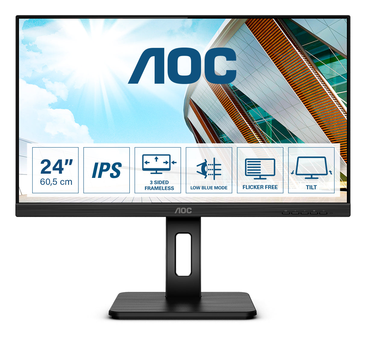 AOC 24P2Q 24 IPS 1920 x 1080 (Full HD) DVI VGA (HD-15) HDMI DisplayPort 75Hz