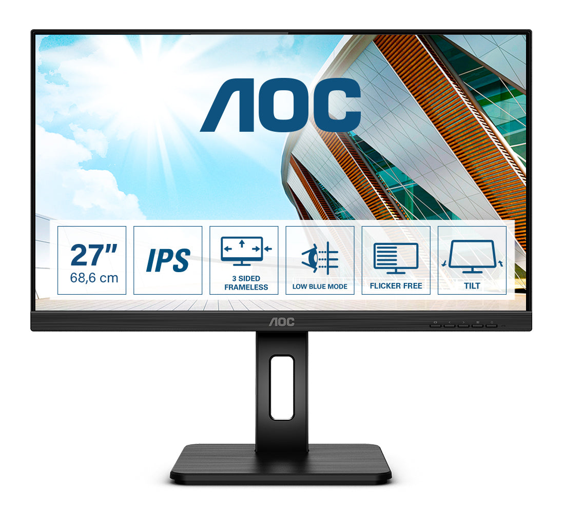AOC 27P2Q 27 IPS 1920 x 1080 (Full HD) DVI VGA (HD-15) HDMI DisplayPort 75Hz