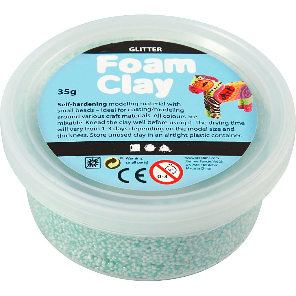 Foam Clay®, glitter, lys grøn, 35 g/ 1 ds.
