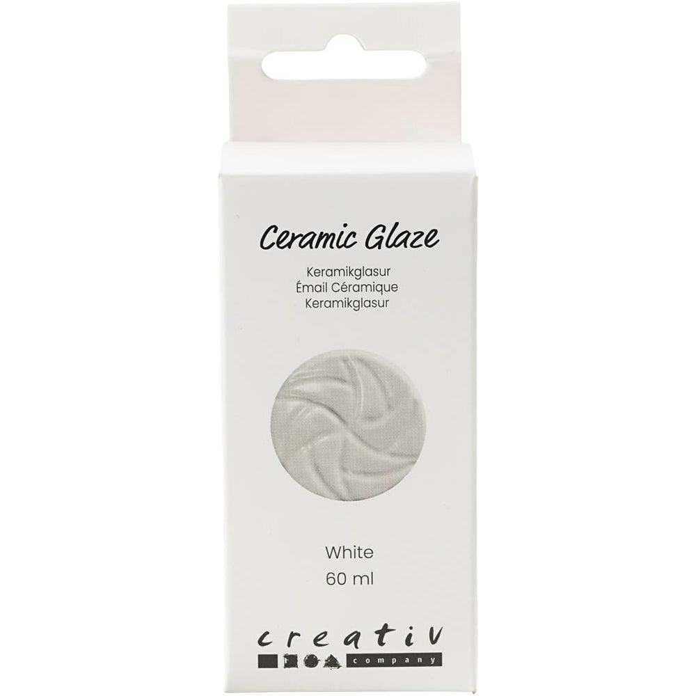 Keramikglasur, 984-1101 °C, dækkende, white, 60 ml/ 1 ds.
