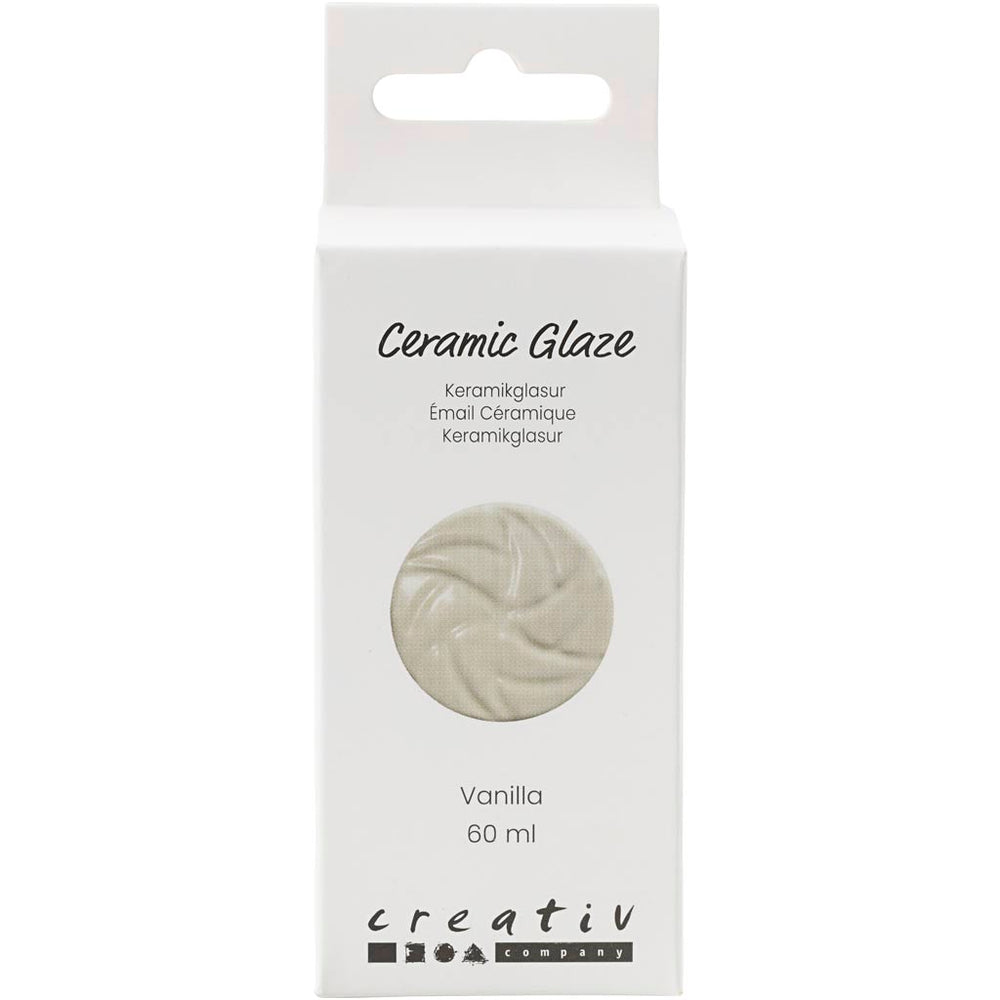 Keramikglasur, 984-1101 °C, dækkende, vanilla, 60 ml/ 1 ds.