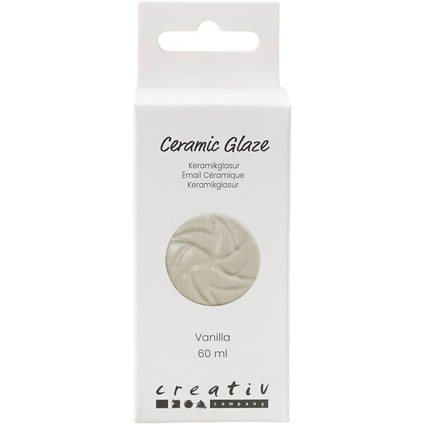 Keramikglasur, 984-1101 °C, dækkende, vanilla, 60 ml/ 1 ds.