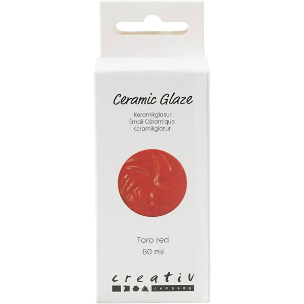 Keramikglasur, 984-1101 °C, dækkende, Toro Red, 60 ml/ 1 ds.