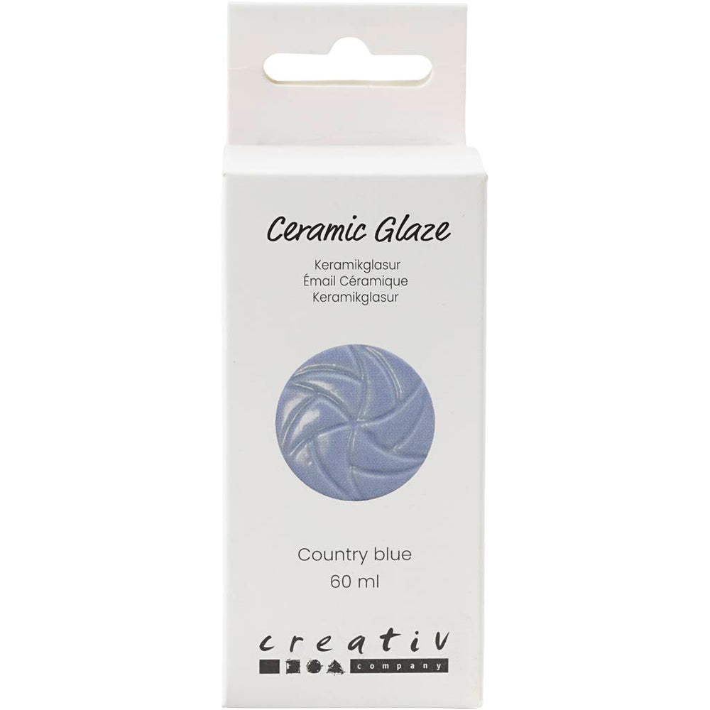 Keramikglasur, 984-1101 °C, dækkende, Country Blue, 60 ml/ 1 ds.