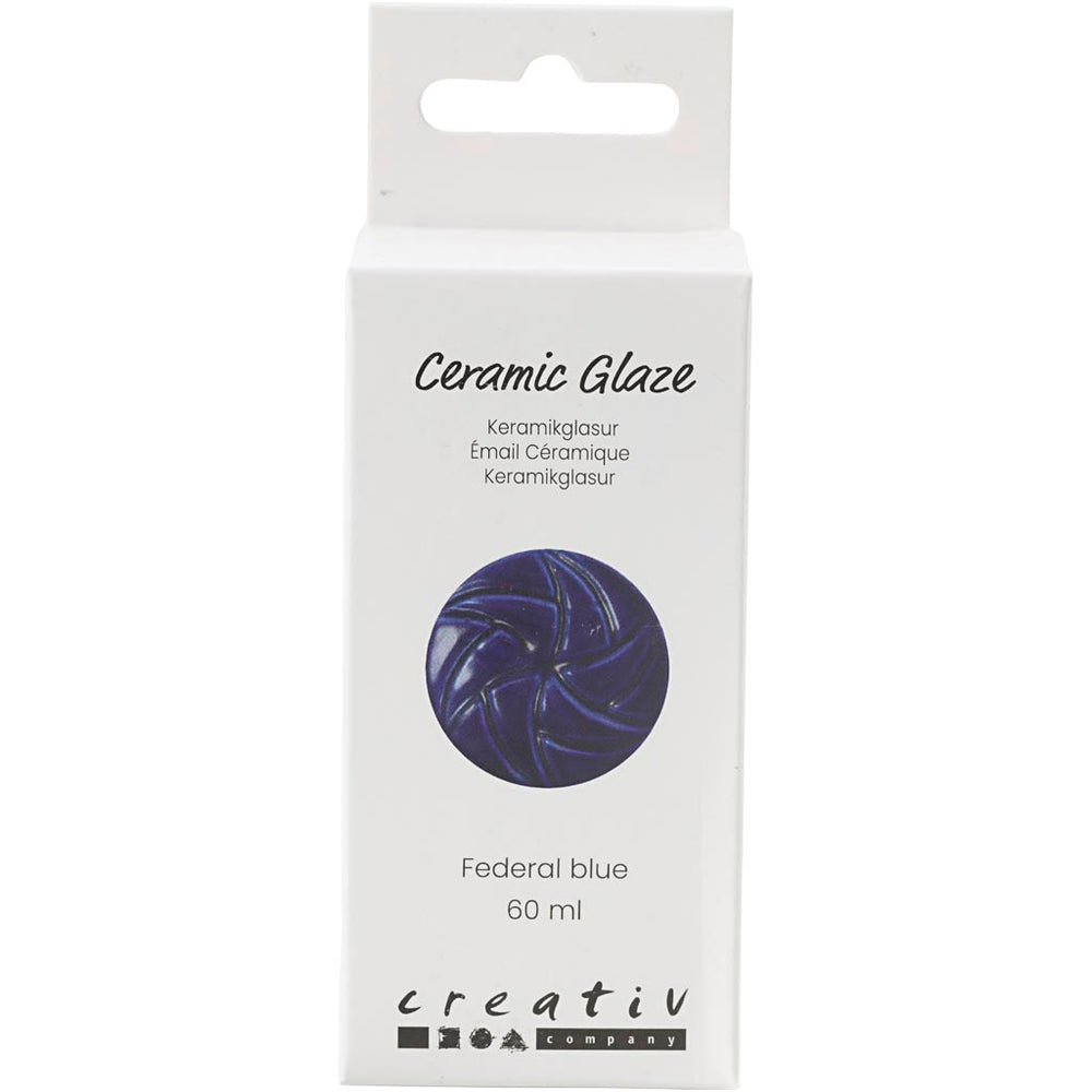 Keramikglasur, 984-1101 °C, dækkende, Federal Blue, 60 ml/ 1 ds.