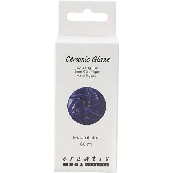 Keramikglasur, 984-1101 °C, dækkende, Federal Blue, 60 ml/ 1 ds.