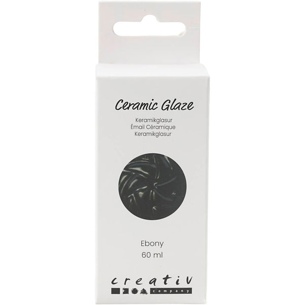 Keramikglasur, 984-1101 °C, dækkende, Ebony, 60 ml/ 1 ds.
