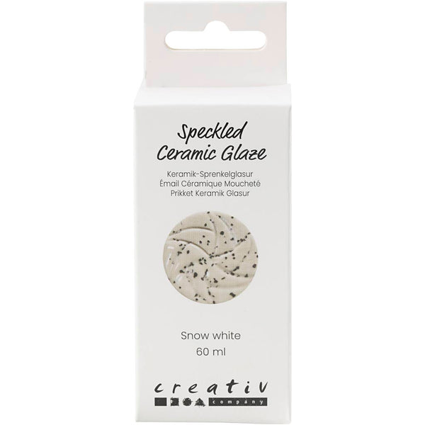 Prikket Keramikglasur, 999-1060 °C, dækkende, snow white, 60 ml/ 1 ds.