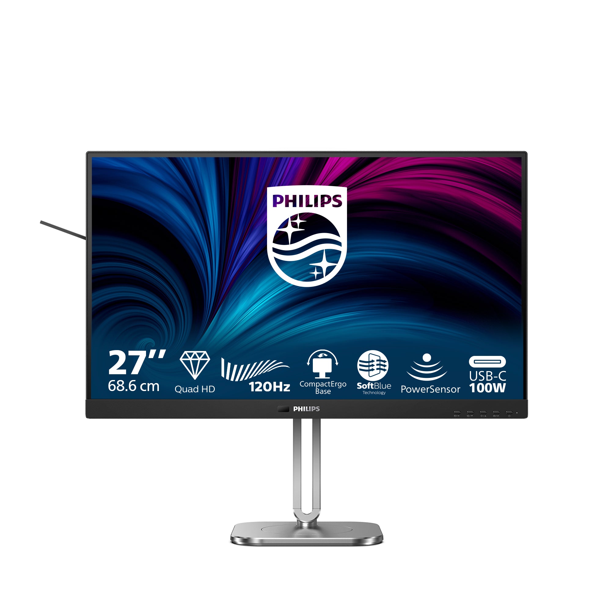 Philips 27B2U4601/00 computerskærm 68,6 cm (27) 2560 x 1440 pixel Quad HD LCD Grå