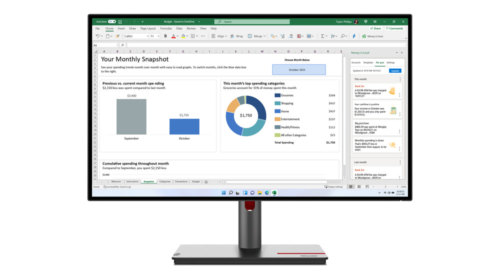Lenovo ThinkVision P27h-30 27 IPS 2560 x 1440 (2K) HDMI DisplayPort USB-C 60Hz