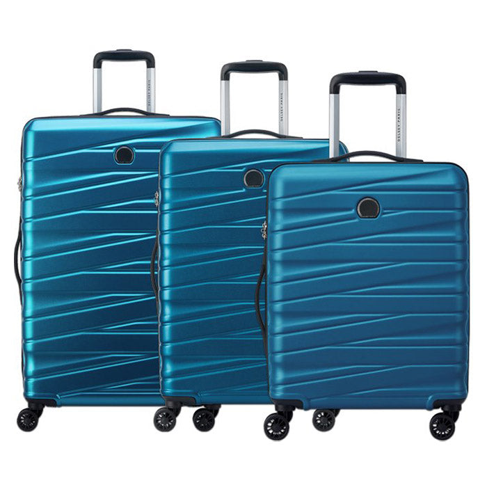 Trolleysæt 3 stk hårdt skal sæt TSA-lås 4 hjul steelblue - Delsey Paris