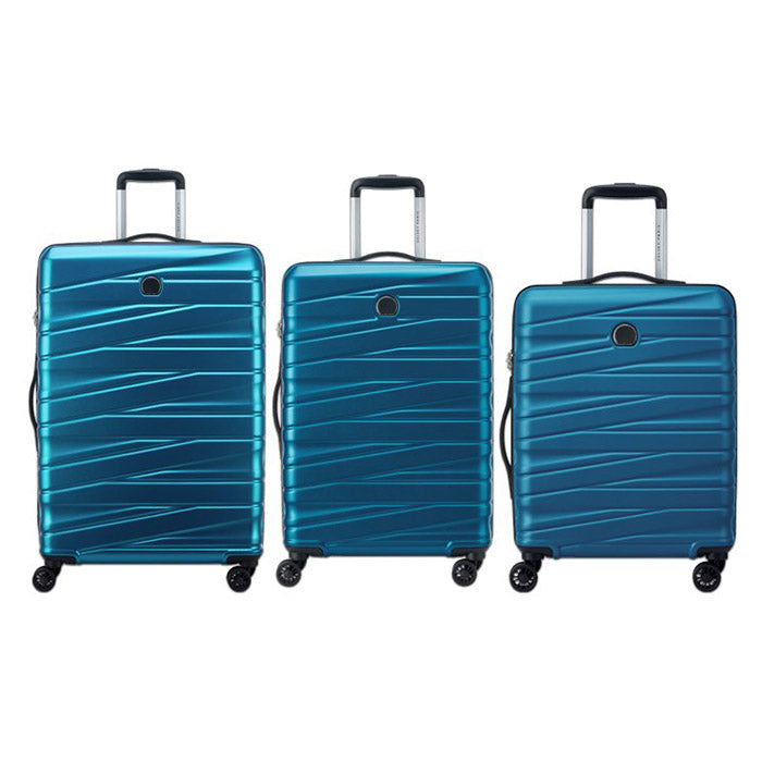 Trolleysæt 3 stk hårdt skal sæt TSA-lås 4 hjul steelblue - Delsey Paris