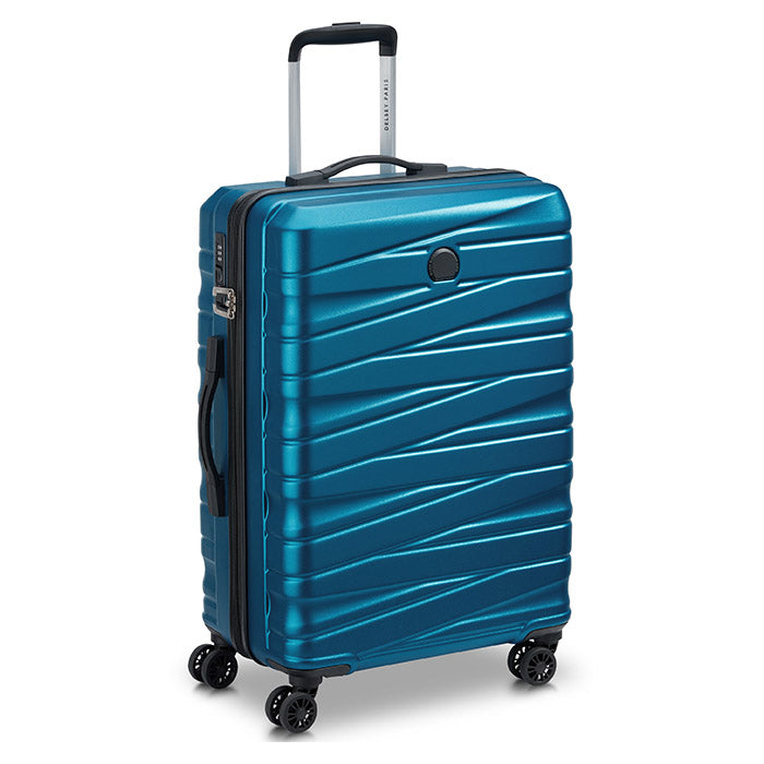 Trolleysæt 3 stk hårdt skal sæt TSA-lås 4 hjul steelblue - Delsey Paris