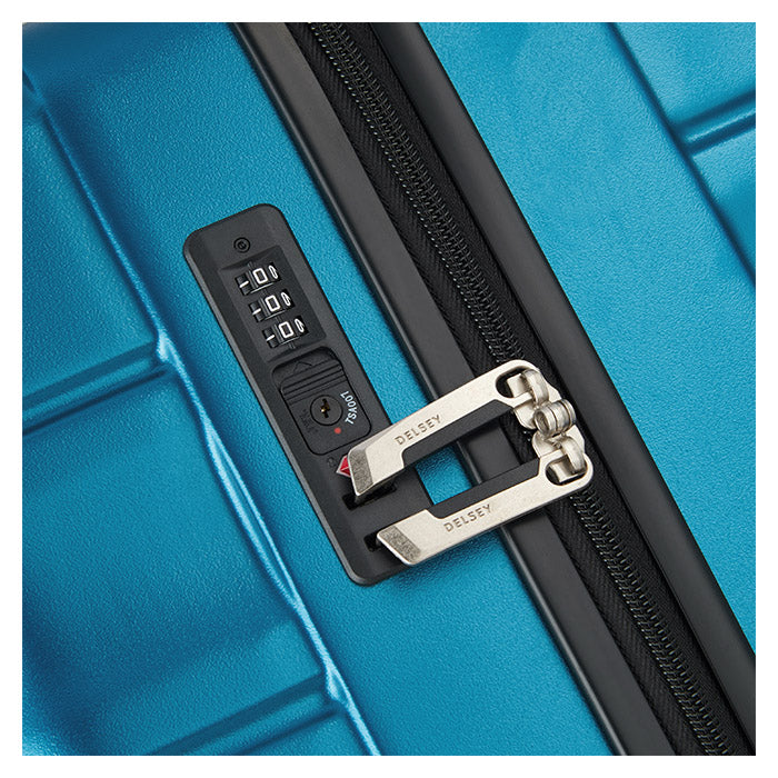 Trolleysæt 3 stk hårdt skal sæt TSA-lås 4 hjul steelblue - Delsey Paris