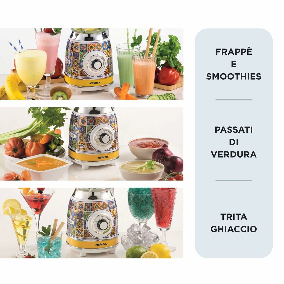 Kop-blender Ariete 583 POSITANO 1000 W Gul 1,5 L