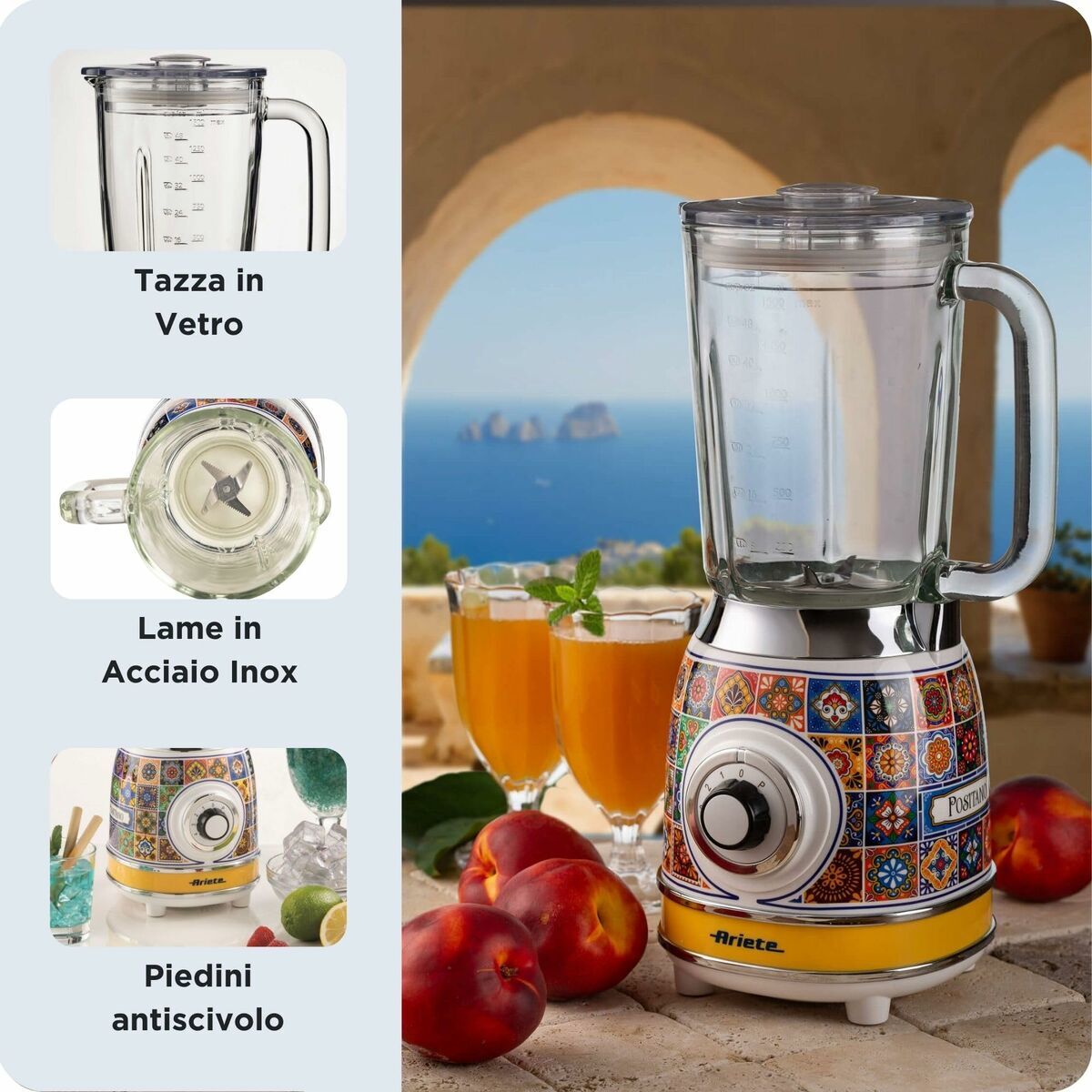 Kop-blender Ariete 583 POSITANO 1000 W Gul 1,5 L