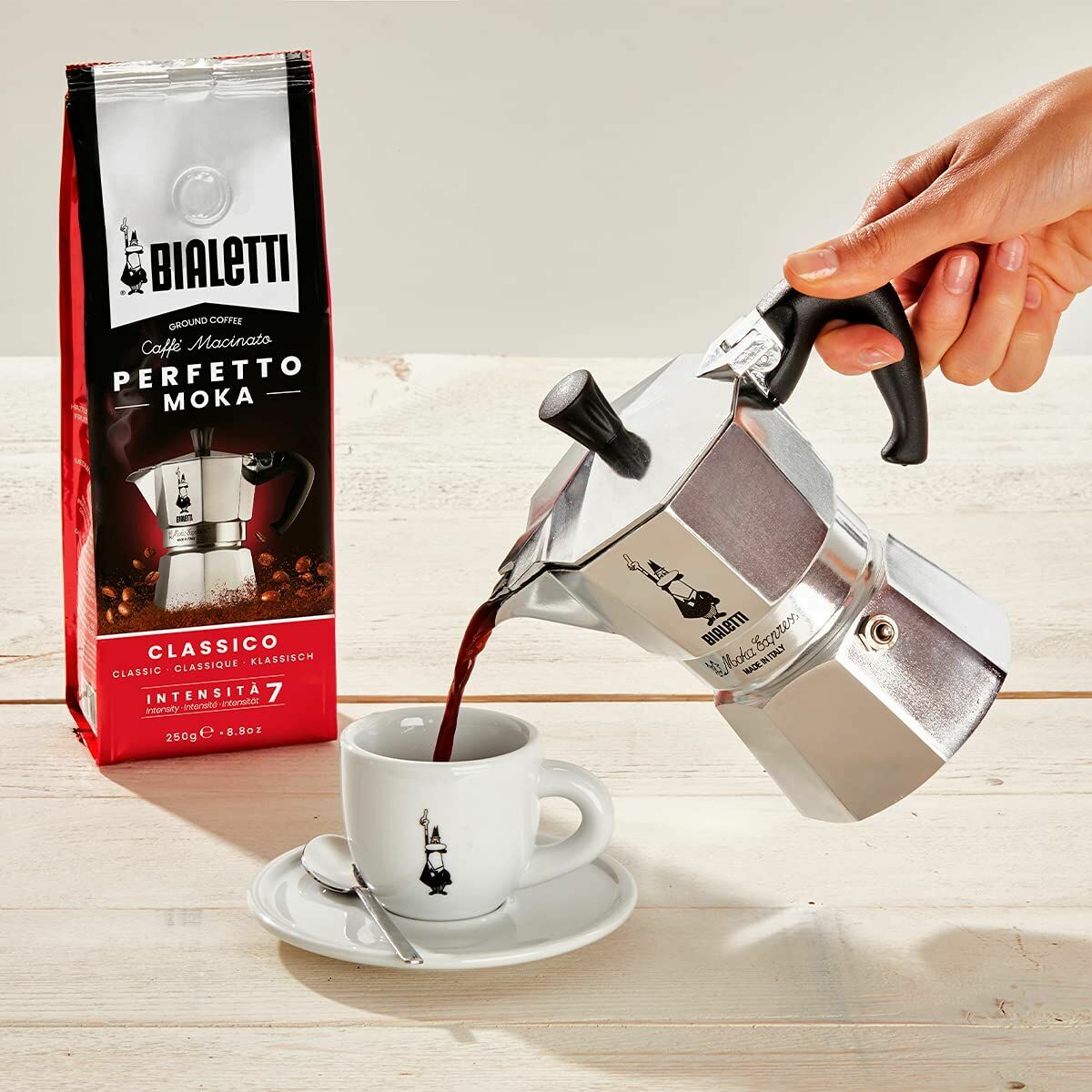 Italiensk Kaffekande Bialetti 0001165/X4 Sølvfarvet Metal Rustfrit stål Aluminium 1 L