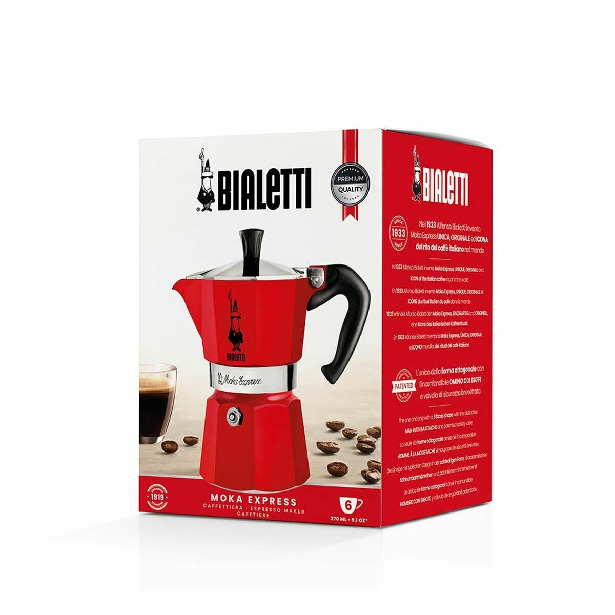 Italiensk Kaffekande Bialetti 0004943/NP Rød 6 Kopper